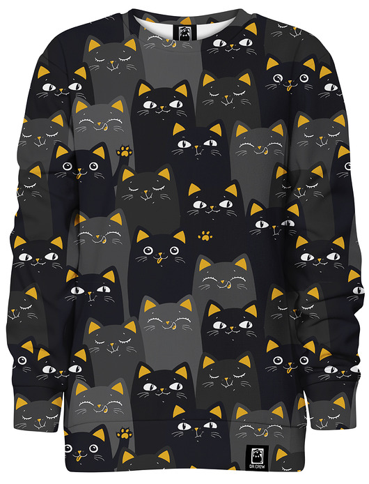 bluzy dla dziewczynki Bluza bez kaptura Dziewczynka DR.CROW Cats Orange