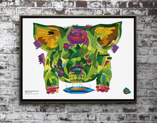 Cosmo 9. PingPong Karmiciel PLAKAT A3. typohole