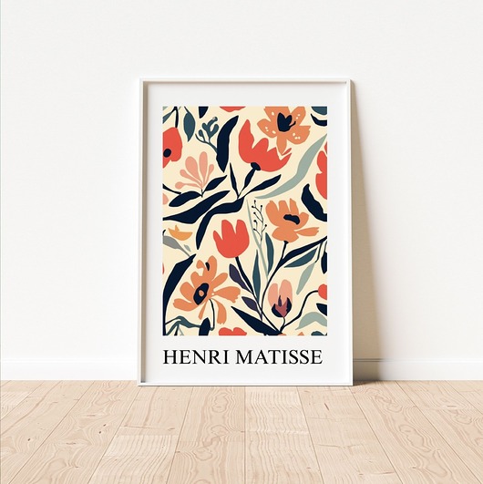 grafiki i ilustracje PLAKAT abstrakcyjny kwiaty Matisse kolorowy