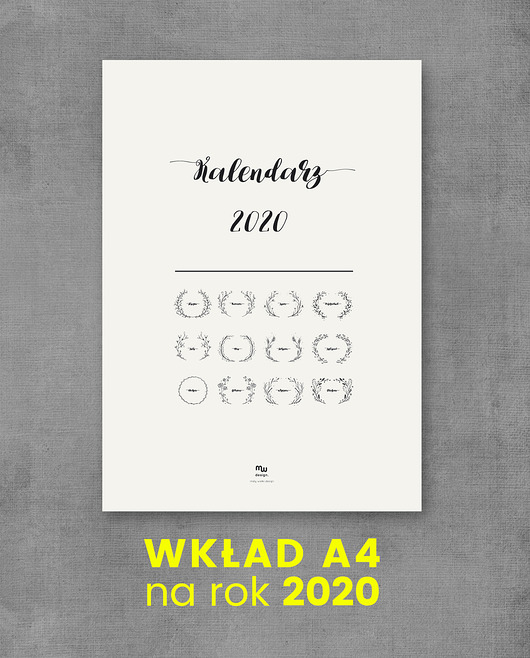 WKŁAD - Kalendarz 2020 A4 Maly Wielki Design