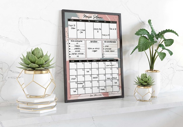 kalendarze i plannery Planer suchościeralny w ramce 1