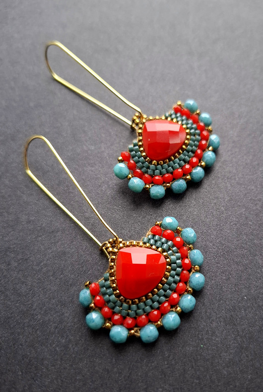 kolczyki szklane Kolczyki w szkle kolorowym no16