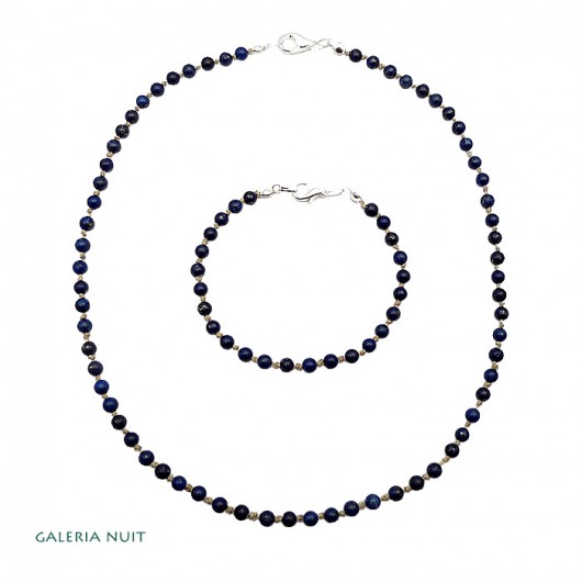 lapis lazuli 4 mm - komplet biżuterii galeria nuit