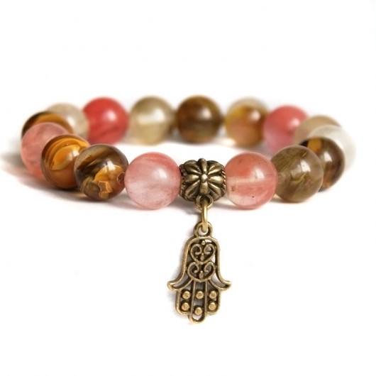 wielobarwny kwarc & hamsa kaktusia