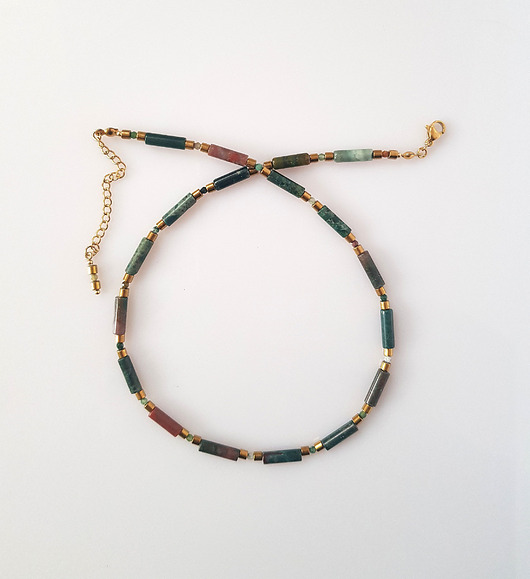 korale Naszyjnik z Agatem Indyjskim v Delikatny