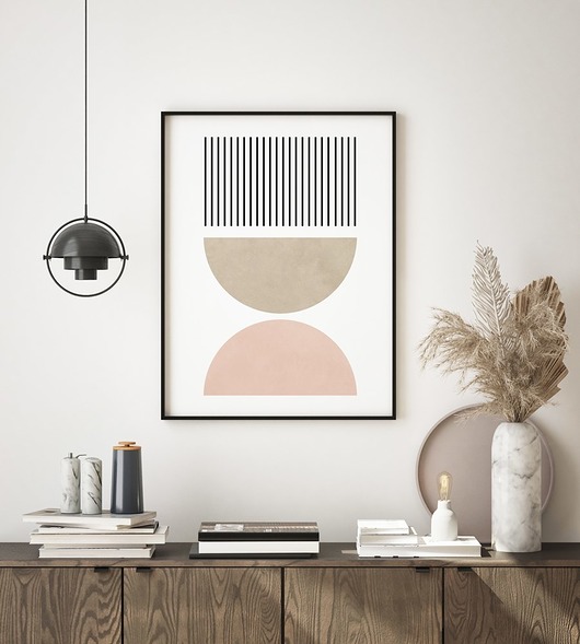 Plakat Boho geometria pastelowe kolory HOG STUDIO