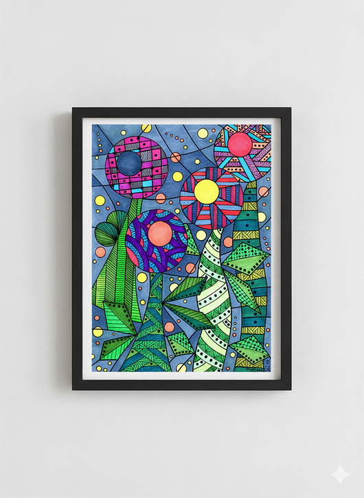 plakaty 19. ROBO-KWIATKI - rysunek, plakat.