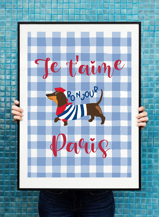 plakaty Plakat Jamnik w Paryżu
