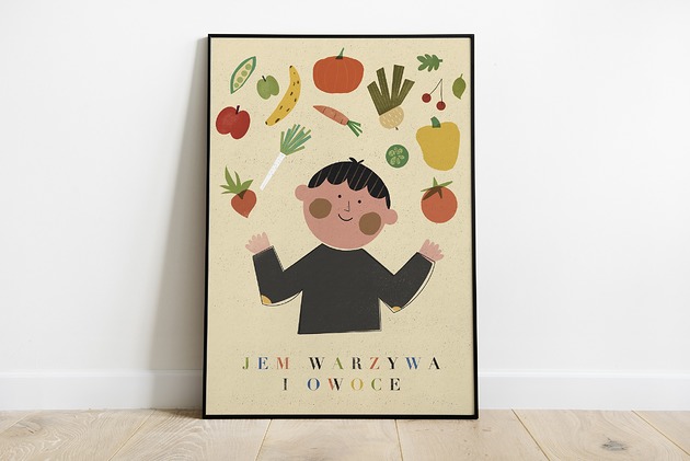 plakaty Plakat Jem warzywa i owoce_ON