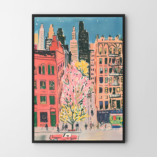 plakaty Ulice Nowego Jorku - plakat ilustracja grafika