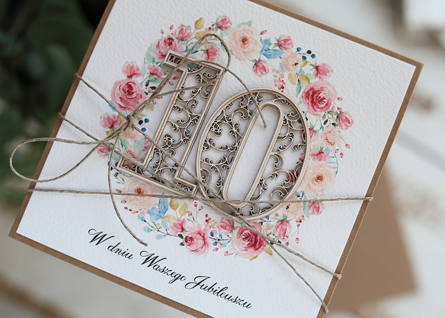 kartki scrapbooking Kartka na 10. rocznicę ślubu
