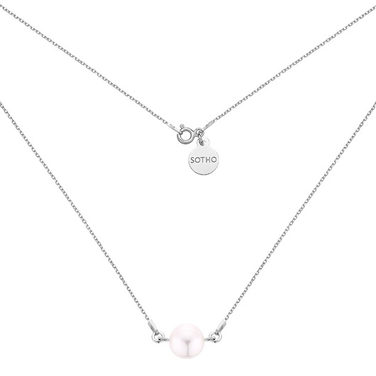 srebrne naszyjniki Srebrny naszyjnik z naturalną perłą