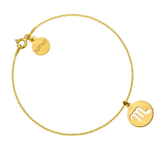 srebrne naszyjniki Złota matowa bransoletka z zodiakiem Skorpiona