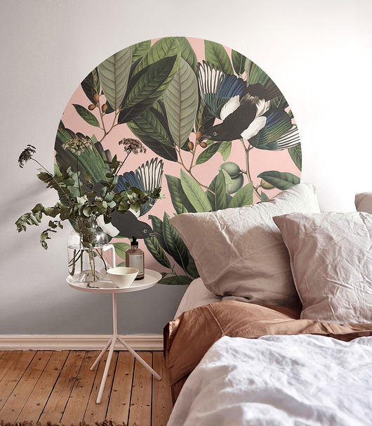 tapety i naklejki ścienne Dots Magpie Pink - samoprzylepna tapeta w kształcie koła