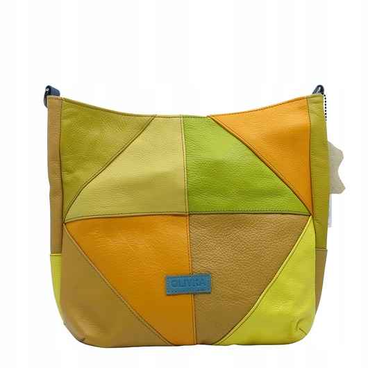 torby na ramię Torebka damska klasyczna skórzana na ramię oryginalna szeroki pasek OLIVKA