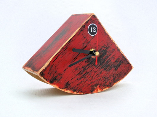 zegarek buJAczeK czerwony Clock Wood Studio