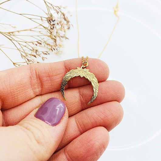 złote naszyjniki Naszyjnik półksiężyc , złoty róg, modny naszyjnik