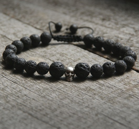 NEW! męska bransoletka :: lava & skull :: XL kaktusia