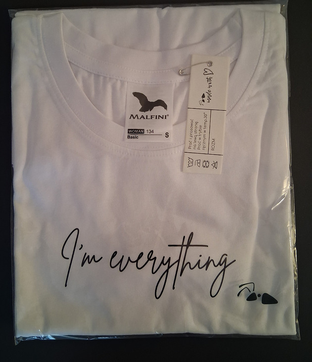 t-shirt damskie Koszulka damska z krótkim rękawem / Rozmiar S /Bawełniana / Z napisem