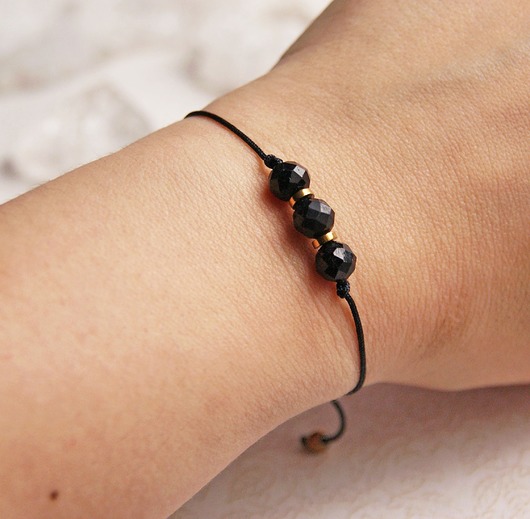bransoletki z kamieni naturalnych OCHRONNA bransoletka - czarny turmalin