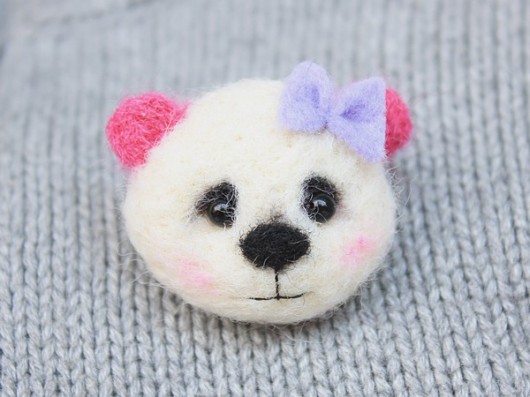 Broszka Miśka Sabi agaFil handicraft