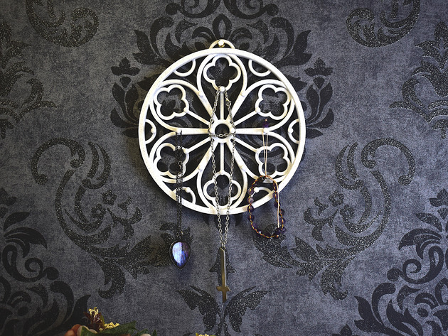 dodatki - różne Wieszak ekspozytor na biżuterię, wisiorki - gotycka rozeta
