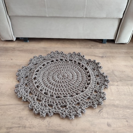 dywany Dywanik ze sznurka bawełnianego szydełkowy 50cm