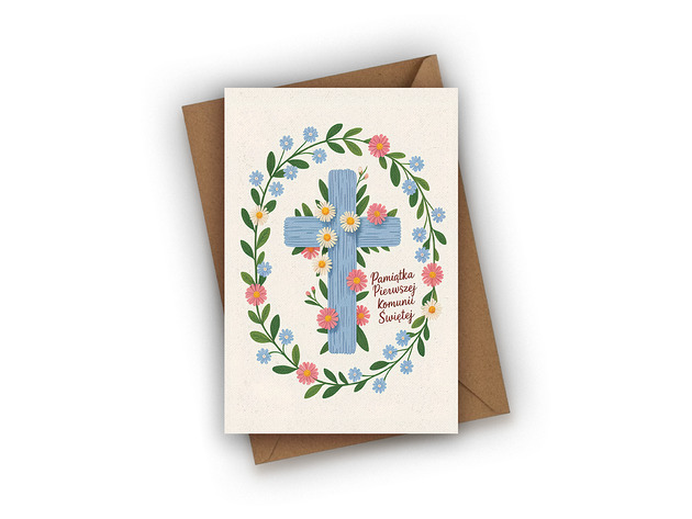 kartki na komunię Kartka na Komunię- Pamiątka Pierwszej Komunii Świętej