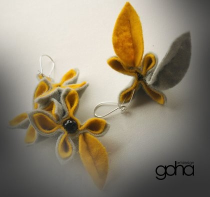 SunFlower kolczyki FlowerFelt Design