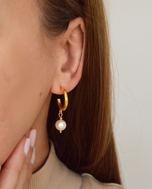 kolczyki z kamieniami Kolczyki Perły Swarovski białe