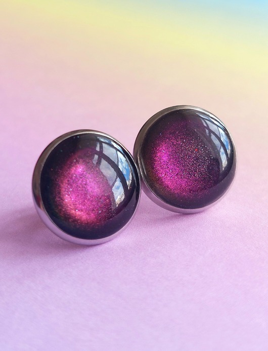 kolczyki z żywicy Kolczyki- kolor kameleon