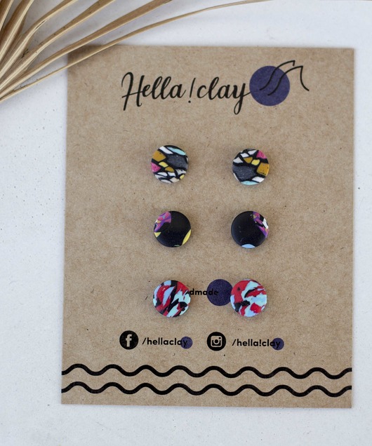 Minikolczyki 3pack Hellaclay