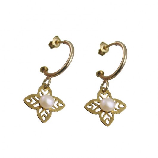 KOLCZYKI GOLD PEARL POPLAVSKY srebro 925 perły POPLAVSKY