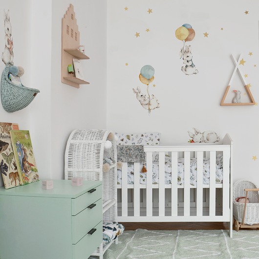 naklejki ścienne do pokoju dziecka White Happy Rabbits Wonderland Zestaw