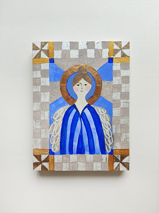 obrazy Anioł ręcznie malowany na desce, 1 egzemplarz