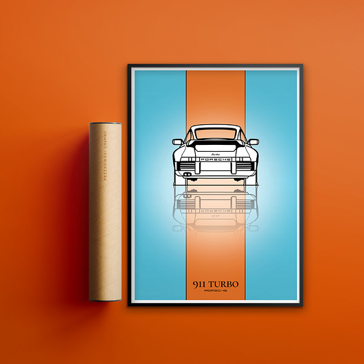plakaty Plakat Motoryzacja - Porsche 911 Turbo