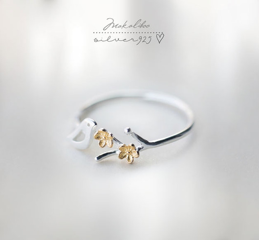 pierścionki srebrne Spring - Makaliboo - SREBRO 925 -BOX