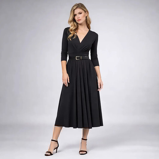 sukienki midi damskie Amelia Black -  sukienka