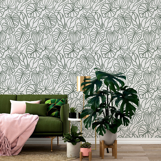 tapety i naklejki ścienne Powtarzalny szablon malarski /DECO TROPICAL LEAVES