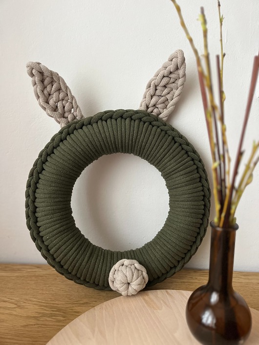 wianki wielkanocne Wianek  Wielkanocny  Bunny  Easter Khaki