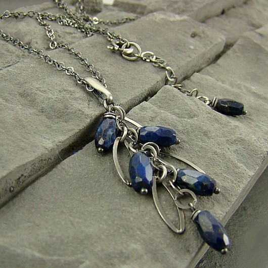 Lapis w listkach - naszyjnik RayOfArt