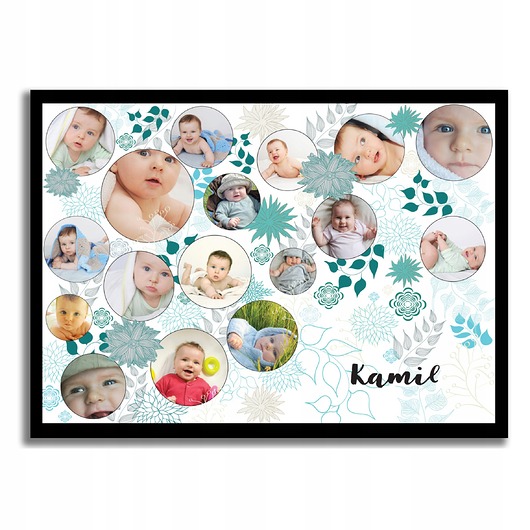 plakaty Plakat Personalizowany kolaż ze zdjęciami i imieniem