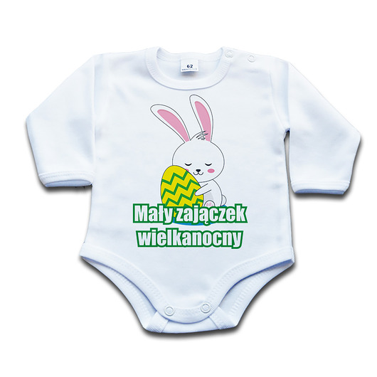 body i śpiochy niemowlęce BODY Mały zajączek wielkanocny - długi rękaw