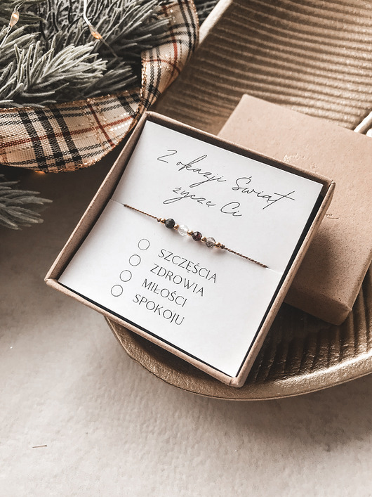 bransoletki z kamieni naturalnych Bransoletka Wishes prezent na Święta