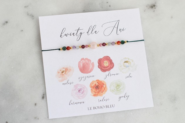 bransoletki na sznurku Kwiaty dla Ukochanej na Walentynki! Bransoletka z życzeniami