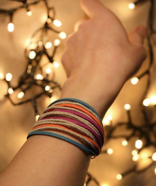 bransoletki skórzane Bransoletka minimalistyczna z rzemieni i sznurków