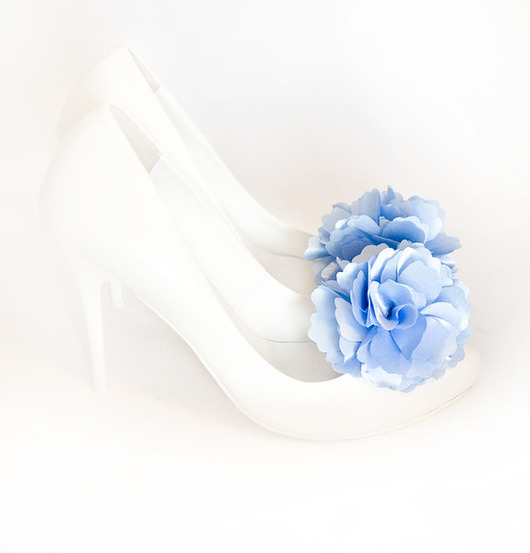 klipsy do butów Błękitne Kwiaty -Klipsy do butów Mififi