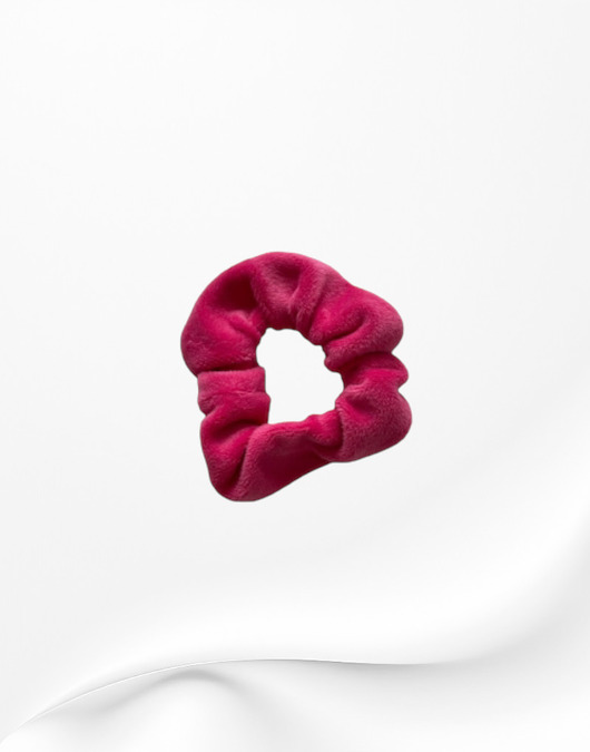 gumki do włosów Scrunchie gumka frotka wąska welurowa różowa fuksja