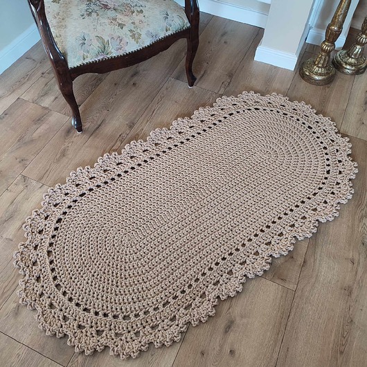dywany Dywan owalny ze sznurka bawełnianego 75cmx140cm