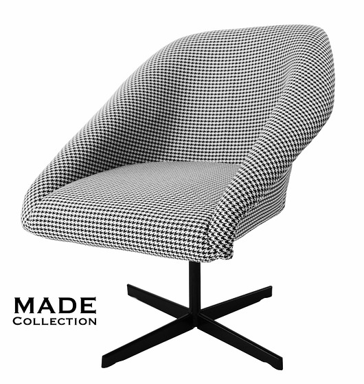 Fotel obrotowy Muszelka lata 60 PRL 'PEPITKA' MADECollection